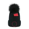 Moda Canada inverno chapéu de malha chapéu real chapéu de pele mulheres engrossar beanies guaxinim pompons Mantenha-se aquecido bonés Snapback Pompon Beanie Beanie Chapéu Elastic Cap Casquette