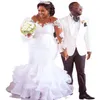 Свадебное платье для женщин 2022 невеста плюс размер русалка элегантные нижние оборки страна африканские черные девушки свадебное платье белые свадебные платья