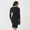 Casual Dresses Wholesale 2021 Women's Black Brown Long Sleeve Fashion Celebrity Cocktail Party Bandage Dress