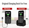 3G WCDMA Charging Dock Senior Cell Phones Handsfree 2.4inch 2.5D 4G Bluetooth Cellphone Mini Mobile Phone Camera 1400mah Torch SOS FM MP4 128MB USA Europ for parerents