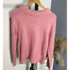 Loose Różowy Oversized sweter Kobiety Latarnia Rękaw Swetry Koreańskie Dzianiny Steat Girls Cute Skoczków ST003 210421