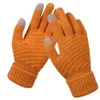 Handschuhe Damen Weihnachtsgeschenk Touchscreen Winter Warme Fäustlinge Herren Damen Stretch Gestrickt Nachahmung Wolle All-Finger Rutschfest Boutique 04