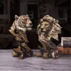 VILEAD Modern Simulated Animal Figurines Eagle Wolf Tiger Lion Horse Statue Home Office Decoration Living Room Interior Crafts 211108