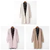 H.SA Mulheres Longa Camisola Casaco V Pescoço Casual Ponchos Ponchos Puff Manga Borla Tassel Knit Casaco Long Sweater Cardigans Primavera 210716