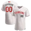 Bianco rosso personalizzato Pinstripe rosso-nero-2 Authentic American Bandiera American Fashion Baseball Jersey