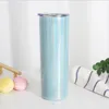 glitter sublimation tumbler 20oz straight rainbow skinny tumblers with lid straw vacuum coffee mug 5color