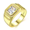 Anillos de racimo Versión amplia Anillo de bodas de oro para hombres Dominante Negocio Microinlaid Simulación Sello Joyería Compromiso Love8909709