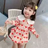 Girl Dress Heart Pattern Kids Party Dresses For Girls Casual Dress for Children Spring Autumn Children's Clothing 210412