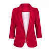 2021 Nova Primavera Senhoras Blazer Manga Longa Blaser Mulheres Terno Jaqueta Feminino Feminino Blazer Femme Azul Branco Blazer Blazer X0721