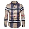 6XL 2022 Business Casual Plaid Koszula męska Formalna odzież robocza ślubna Slim Social Party Clothes Khaki Sprawdzona koszula 220222