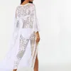 Embroidery Mesh Beach Cover Up Vestidos Praia Sarong Pareo Playa White Bikini Beachwear 2021 Swimwear Women Cover-Up Sarongs