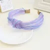 2021 New Hairband Retro Wind Yarn Fluffy Female Hair Accessories Wide Edge Rhinestone Headbands Plastic Hair Bundle with Teeth