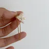 Polsino auricolare con nappa di perle naturali in pezzo unico senza clip ferromagnetica penetrante per orecchini minimalisti da donna3318753