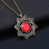 Collane ciondolo Game The Elder Scolls 5 Skyrim Amulet di Mara Dark Red Crystal Metal Collana Collana Gioielli Cosplay regalo