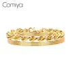 Comiya Zinc Alloy Bangles for Women Gold Silver Color Circles Chains Brazaletes Sets Feminino Pulseras Mujer Bangle Ins Gifts Q0719