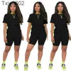 Dames Trainingspakken Twee stukken Set Deisgner Korte Mouw T-shirt Shorts Effen Kleur 2 stuk Jogger Sets Yoga Outfits Plus Size Sportwear