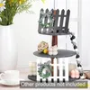 Novelty Items Farmhouse Wooden Picket Fence Tiered Tray Decoration Decor Tiny Wreath Ladder With N1x7