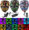 Halloween Luminous Mask LED Light Up Funny Masks Cosplay Costume Supplies Party Mask 10 Colors To Choose