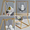 Modern Home Decoration Accessories For Living Room Astronaut Figurines Resin Miniature Office Desk Decoration Boy Birthday Gifts 210811