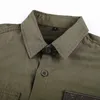 Camisas de carga para homens estilo militar casual manga longa tática camisas táticas de bolso de primavera masculino camisas masculinas impressão letter impressão 210628