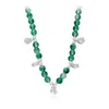 Sautoirs 2021 Vintage vert cristal Imitation perle clavicule chaîne colliers pour femmes irrégulière perlée collier ras du cou bijoux de mode