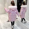 Jaqueta infantil inverno 2021 meninas casaco parkas outerwear adolescente outfit crianças meninas pele com capuz jaqueta tz907 h0909
