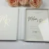 Wenskaarten Wedding Card Box Acryl Set Uitnodiging Aangepaste Gouden Fooiling Print Uitnodigingen Mariage Aankondiging