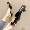 Scarpe eleganti Moda femminile Dolce verde Pelle PU Punta tonda Primavera Tacco alto Donna Casual Nero Tacchi partito Sapatos Zapatos Dama H9170