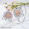 Oorbellen ketting missvikki luxe grote ronde bloem bangle ring sieraden sets voor bruids bruiloft hoge kwaliteit kristal Dubai stijl