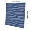 Art3D 50x50 cm 3D Plastik Duvar Panelleri Çıkartmalar Ses Geçirmez Dalga Tasarım Lacivert Oturma Odası Yatak Odası TV Arka Plan (12 Fayans 32 SQ FT)