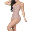 Sexy shapewear pós-parto pós-parto treinador de cintura superior e inferior zipper cor sólida empresa fina Broadcloth bodysuit 211218