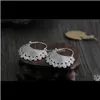 Charm Jewelrypure ethnische thailändische handgefertigte 925 Sterling Silber baumelnde Ohrringe Vintage Matt Retro Handwerk Frau Schmuck Drop Lieferung 2021 Ns6M7