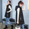 Kvinnors västar Autumn Winter Women Waistcoat 2022 Kvinnlig ärmlös Ytterkläder Jacka Huven VARM Långt kappa Colete Feminino Gilet Overcoat Str