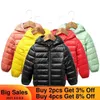 2020 Autumn Winter Hooded Children Down Jackets For Girls Candy Color Warm Kids Down Coats for Boys 2-9 Years Outterkläder H0909