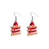 Hars Aardbei Cake Hangers Opknoping Oorbellen Simulatie Voedsel Dangle Earring Sleutelhanger Mode-sieraden Accessoires