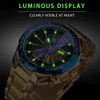 Gagnant bleu lumière verre nouvelle mode hommes montres noir doré acier inoxydable étanche Sport automatique montre lumineuse Clock272g