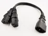 Short Power Adapter Cable, Single IEC 320 C14 Male to Dual C13 Female Y-Type Splitter Cord About 25CM/5PCS