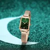 Green Malachite Japan Quartz Movement Roma Vintage Ladies Wristwatches Drop Women Stainless Steel Mesh Rose Gold Watches