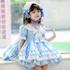 Boutique Sommer Kinderkleidung Baby Mädchen Kleid Lolita Navy Stil Spanische Prinzessin Layered Party Kostüm Mädchen Kleider's Kleider