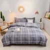 Vierteiliger Bettbezug aus verdickter Baumwolle, geschliffen, einfache Bettwäsche, kleine frische Bettdeckenbezüge