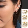 Cerceau Huggie mode or non percé en forme de C manchette d'oreille en plein air Po bijoux strass boucles d'oreilles Clip Moni22