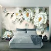 Fonds d'écran personnalisés Po moderne peint à la main peinture à l'huile florale style européen 3D fleur en relief salon TV fond décor papier peint