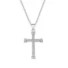 24K Złoty Diament Jezus Cross Naszyjnik Wisiant Crystal Row Naszyjniki dla kobiet mężczyzn Mężczyzna biżuteria mody Will i piaszczystość