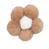 Cute Cartoon Flower Fur Ball Keychain Imitation Rabbit Fur Ball Pendant Color Plush Car KeyRing Bag Ornament Decoration Gift G1019