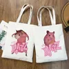 Nxy Shopping Bags Bolso De Mano Ratz Con Estampado Letras Para Mujer y Nia Bolsa Kawaii Manga Ratn Hombro Lona Informal Elegante 0209