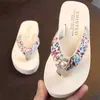 Été enfants pantoufles filles perle plage tongs mode sandales décontractées floral femmes maison chaussures confortables s498 210712
