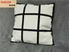 DHL Blank Sublimation Pillow Case 40 * 40cm Svart gallervärmeöverföring Kasta kuddehölje Hemsofa Pillowcases One Side Grids