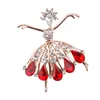 Pinos broches jóias de moda olhos lábios Red Crystal Rhinestone Ballet Lapela para mulheres Corsage Acessórios de casamento femininos Presentes Roya22