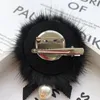 Pins, Brooches Vintage Mink Hair Ball Brooch Beauty Head Bow Lapel Pin Shirt Collar Hat Bag Clothing For Women Accessories