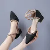 Summer Woman Sandals Baotou Lace-Up Rome High Heel Shoes Fashion Pointed Toe Party Sandals Woman Formal Shoes Size 34-39 210611